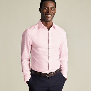 CHARLES TYRWHITT | Pink Cotton Formal Dress Shirt Classic Fit French Cuff 16/34